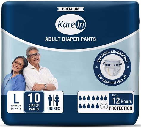 Friends Premium Adult Diapers Pant Style 10 Count M With Odour Lock