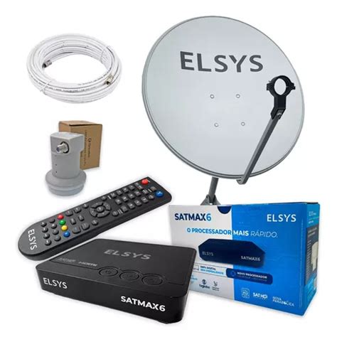 Kit Receptor Digital Full Hd Satmax Banda Ku Elsys Livre Frete Gr Tis