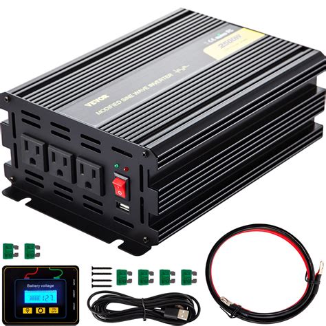 Vevor Power Inverter 2500w Modified Sine Wave Inverter Dc 24v To Ac