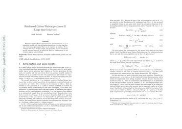 Reinforced Galton Watson Processes Ii Large Time Behaviors Papers