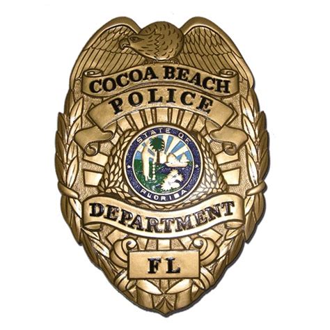 Cocoa Beach Florida Police Department Officer's Replica Wooden Badge