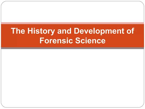 Introduction To Forensic Science Ppt