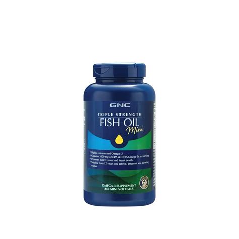 Ômega 3 Triple Strength Fish oil Mini 240 SGels GNC em Promoção