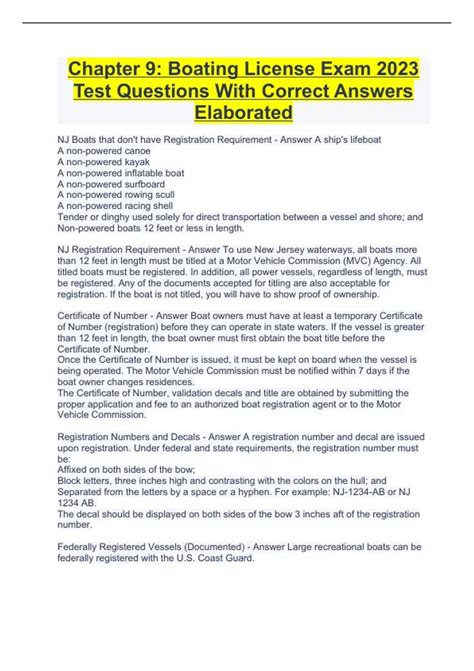Chapter 9: Boating License Exam 2023 Test Questions With Correct