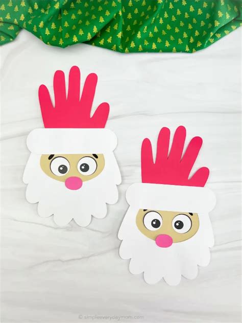 Santa Handprint Card Craft For Kids [Free Template]