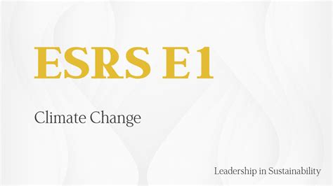 ESRS E1: Climate Change 