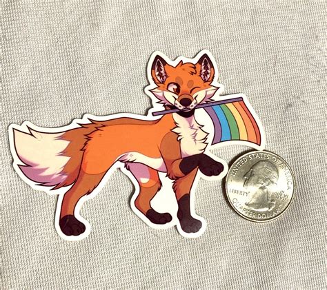 Gay Lgbt Pride Fox Furry Vinyl Waterproof Sticker Etsy