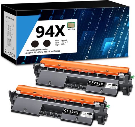 Amazon 94X High Yield Black Toner Cartridge CF294X 2 Pack With