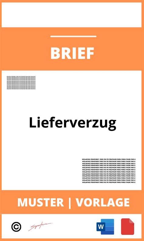 Lieferverzug Musterbrief