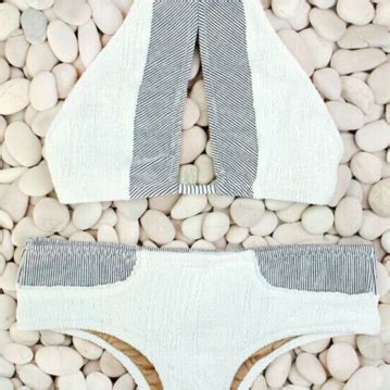 HOT TWO PIECE GREY WHITE BIKINIS On Luulla
