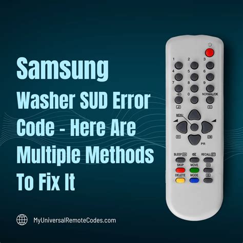 Samsung Washer SUD Error Code Here Are Multiple Fixes