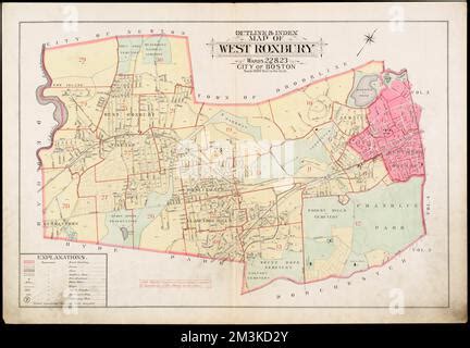 Umriss Und Indexkarte Von West Roxbury Stadt Boston Boston Mass