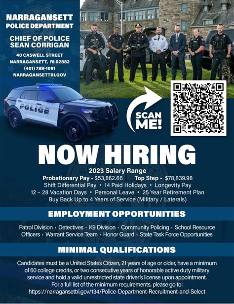 Narragansett Ri Police Jobs Entry Level Policeapp