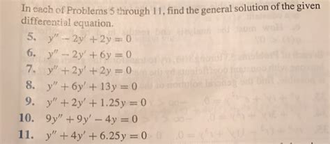 Solved In Each Of Problems 5 Through 11 Find The General