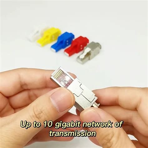 Male Shield Cat6 Cat7 Cat8 Male Shielded Rj45 8p8c Toolless Cat 8 Modular Plug Cat6a Rj45