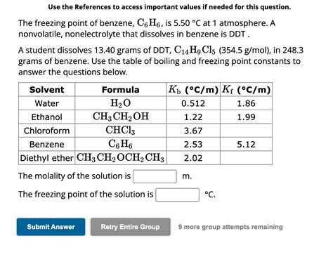 Solved Boiling Point Elevation/Freezing Point Depression | Chegg.com