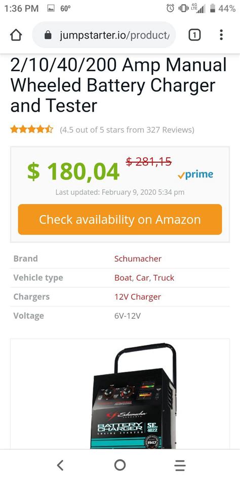 Schumacher Se 4022 21040200 Amp Manual Wheeled Battery Charger And Tester For Sale In North