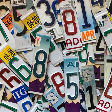 Real Recycled License Plate Numbers Already Cut And Ready For Your