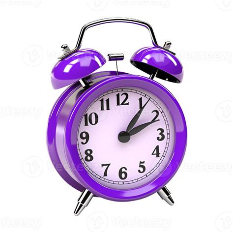 Purple Alarm Clock On A Transparent Background Ai Generated 25224986 PNG