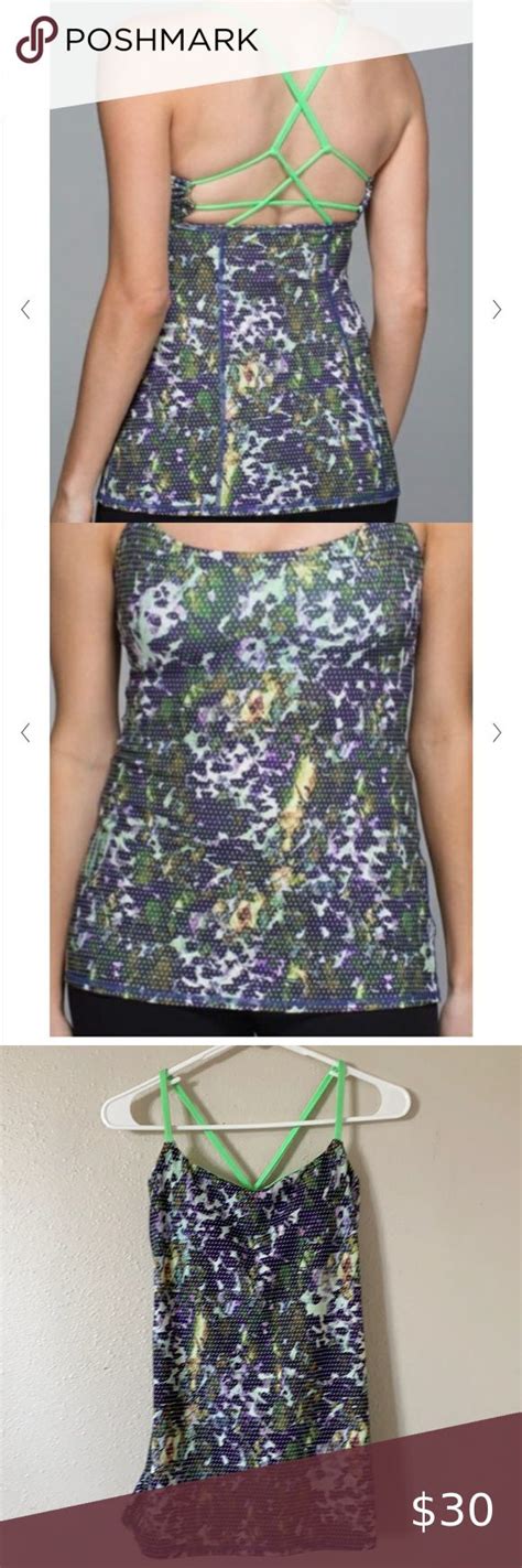 Lululemon Dancing Warrior Tank Floral Multi Pistachio Tank Warrior