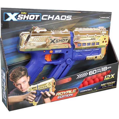 Zuru X Shot Chaos Meteor Rxb 0060 Royale Edition Dart Blaster Play Weapons Blue Gold Jarir