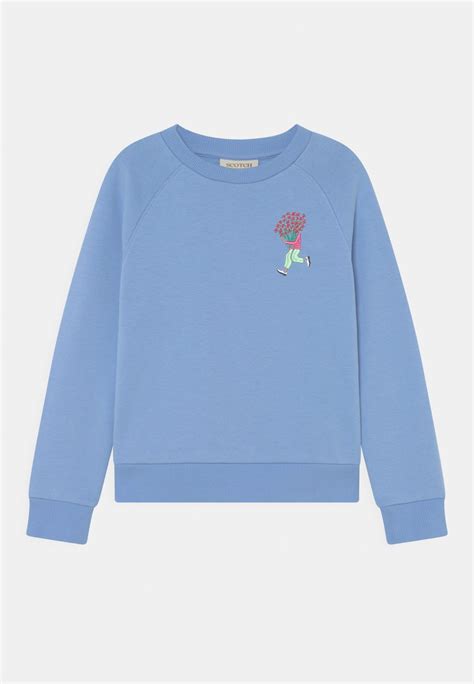 Scotch And Soda Regular Fit Artwork Sweatshirt Iris Blue Bleu