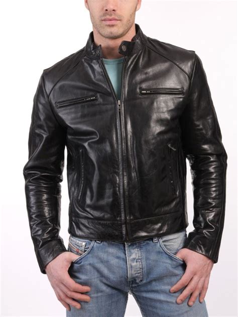 Noora Mens Black Biker Jacket With Zipper Pockets Walmart