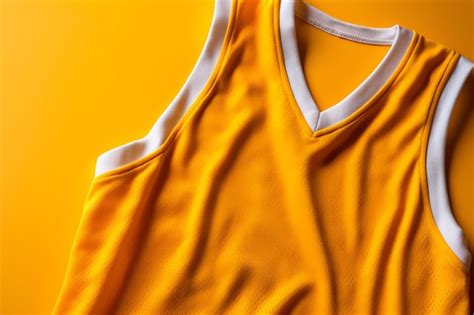 Premium Photo | A yellow and white basketball jersey