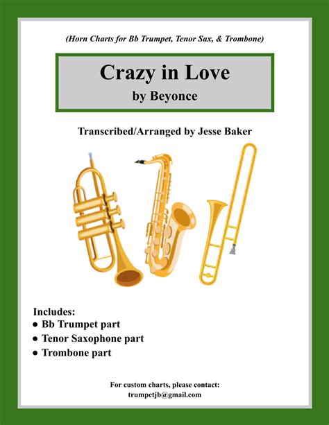 Crazy In Love Arr Jesse Baker By Beyonce Featuring Jay Z Sheet Music For Cover Band At Sheet