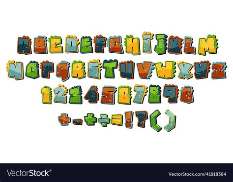 Font Design For English Alphabets And Numbers Vector Image