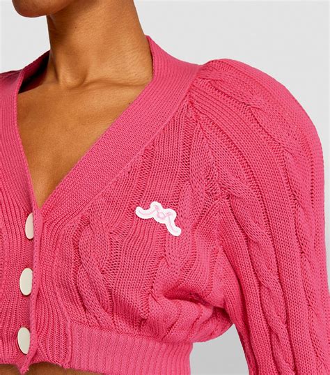 Rowen Rose Pink Cable Knit Cardigan Harrods Uk