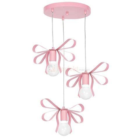 Lampa wisząca EMMA PINK różowe kokardy 3xE27 MLP1040 Perfekt Market