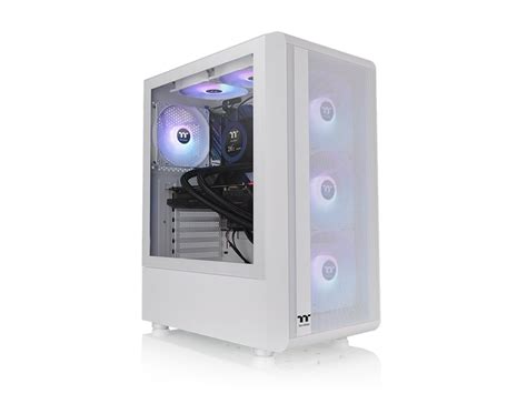 Thermaltake S200 Tg Argb Snow Mid Tower 3x Argb 120mm Lite Front Fans Neutrino