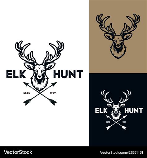 Deer Buck Stag Head Antlers For Forest Outdoor Vector Image