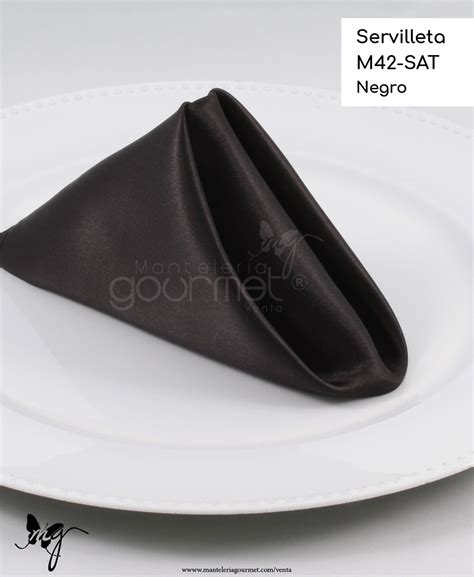 Servilleta M42 SAT Negro Mantelería Gourmet