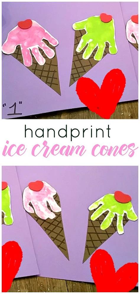 Handprint Ice Cream Cone Craft Cream Kid And Ice Cream Cones