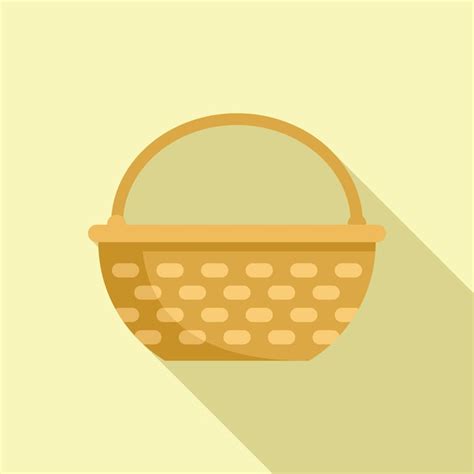 Icono De Bolsa De Pascua Vector Plano Paja De Picnic Mercado Natural