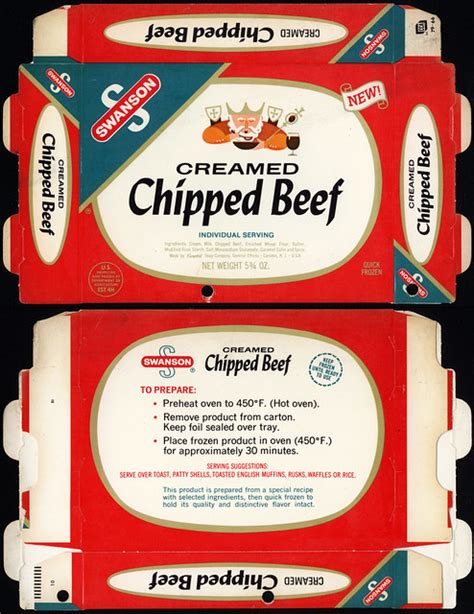 Swanson Creamed Chipped Beef New Tv Dinner Packaged Food Box 1950 S 1960 S Flickr