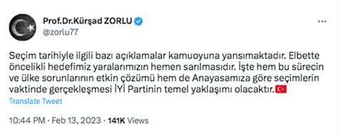 İyi Parti Sözcüsü Zorlu Seçimlerin vaktinde gerçekleşmesi temel