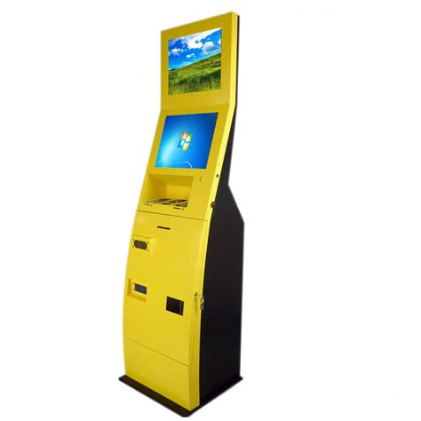 Pc Computer Kiosk Cabinet , Dual Display Kiosk For POS Machine Cash And ...