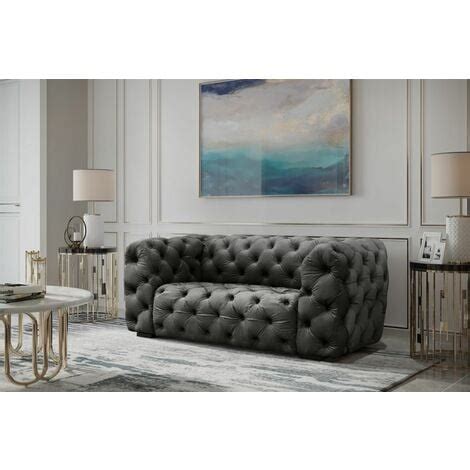 Sofa Designersofa NATALIE 2 Sitzer In Stoff Riviera Graphit