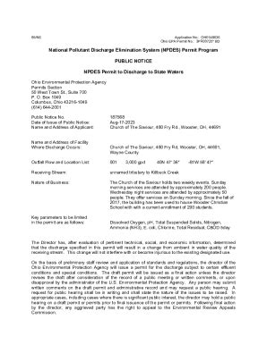 Fillable Online Epa Ohio Fact Sheet For Npdes General Permit Temporary