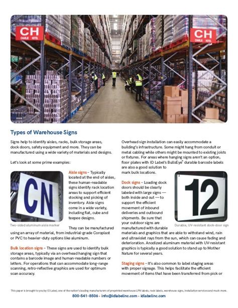 A Guide To Warehouse Signs From Id Label