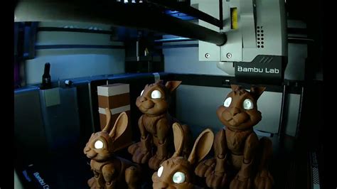 Matmire Makes Chocolate Bunny X4 3d Print Timelapse On Bambu X1 Carbon