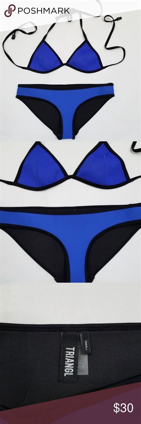 Triangl Neoprene Bikini Set Size Small Malibu Blue Triangl Neoprene