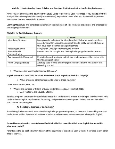 D096 D169 M1 Study Guide Completed Module 1 Understanding Laws