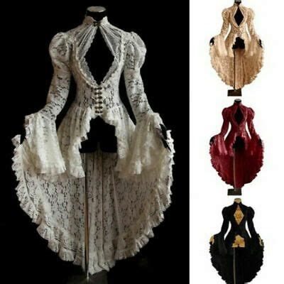 Steampunk corset dress plus size gothic long renaissance breathable ...