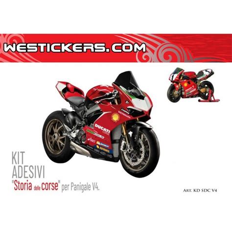 Kit Adesivo Moto Ducati Panigale V4 Storia Delle Corse Tickers Kit