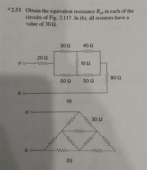 Solved 2 53 Obtain The Equivalent Resistance Rab In Each Of Chegg