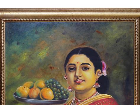 Madri Or The Maharashtrian Lady With Fruits Raja Ravi Verma Oil